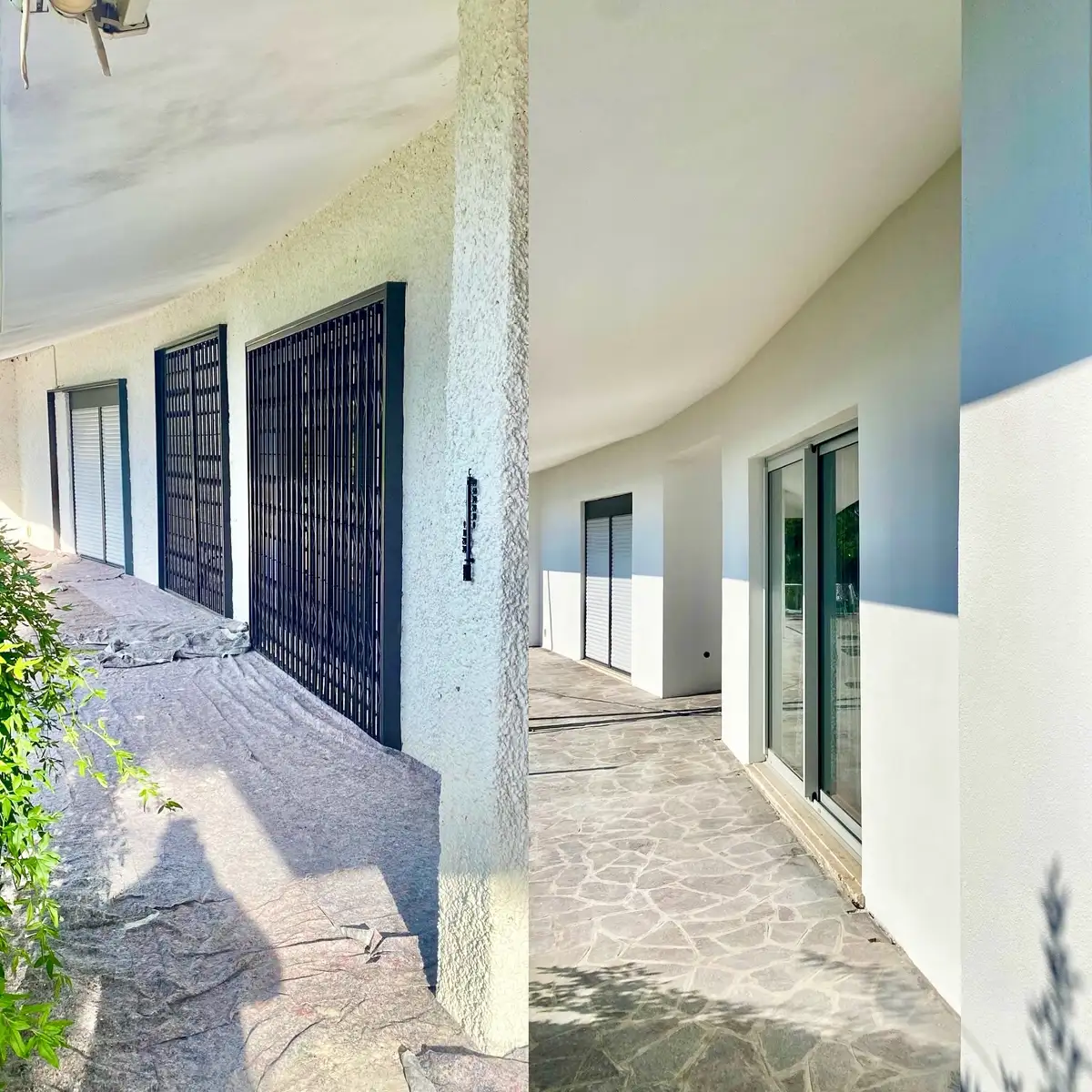 Fassade vor und nach der Fassadensanierung in Gardone Riviera