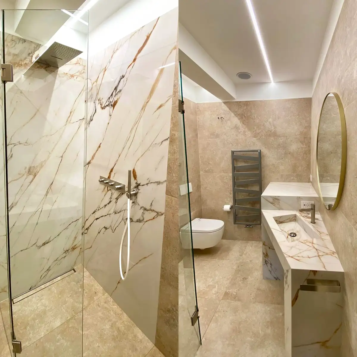 Fliesenleger Badezimmer mit Feinsteinzeug in Gardone Riviera